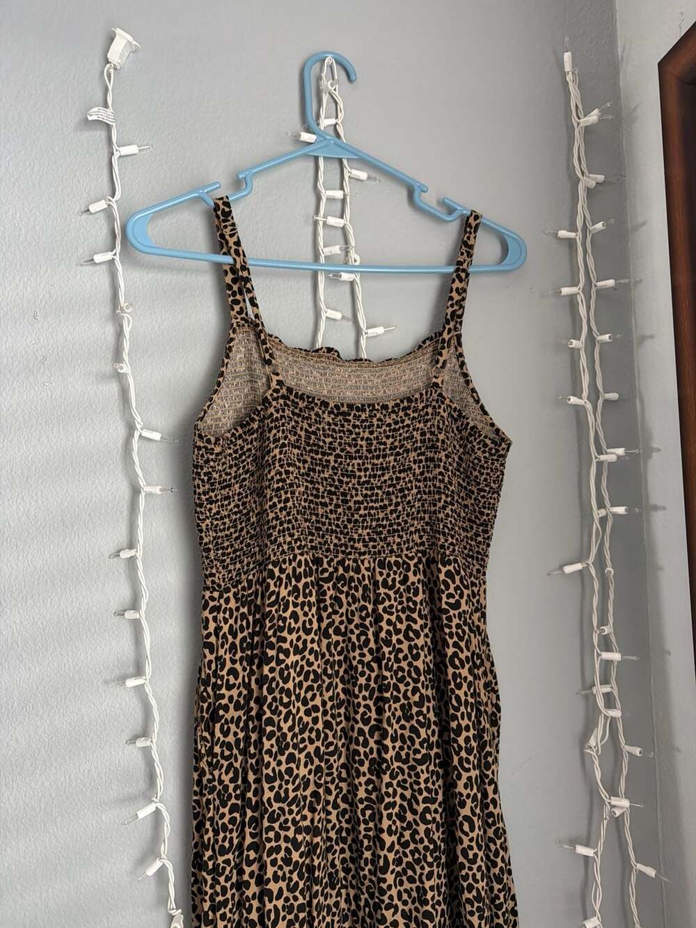 Old Navy Leopard Print Smocked Cami Maxi Dress, Size M - Picture 5 of 6